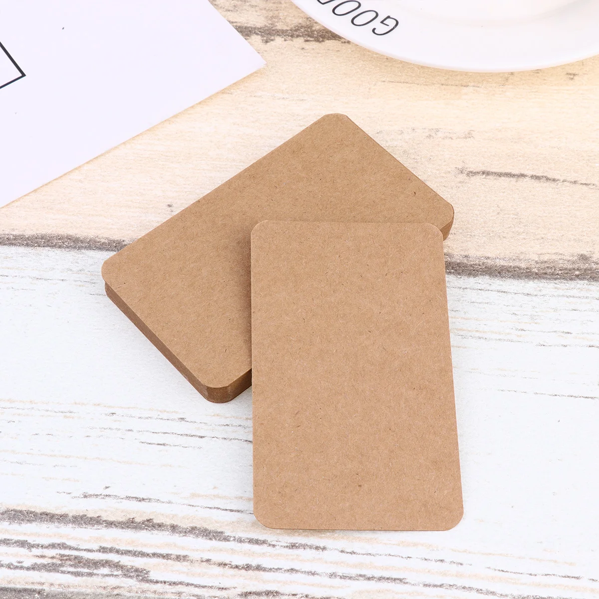 100 Pcs Kraft Paper Study Index Stock DIY Greeting Card Message Note Business Cards Bookmarks