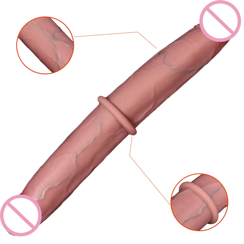 Double Ended Dildo Realistic Double Sided Big Long Thick Dildos with Veins Vaginal Anal Huge Adult Penis Sex Toys for Lesbian