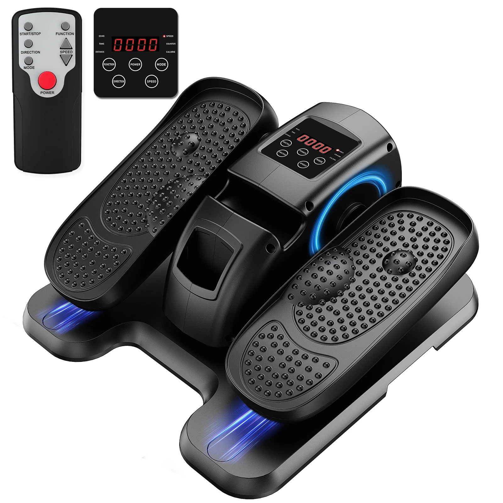 Under Desk Elliptical Machine Portable 15 P1-P3 Programs Speed Levels Leg Exerciser Fully Assembled Quiet Electric Seated Pedal with Remote Control and LCD Display for Teens Seniors and Adults Home Fitness Fat Burning Toning