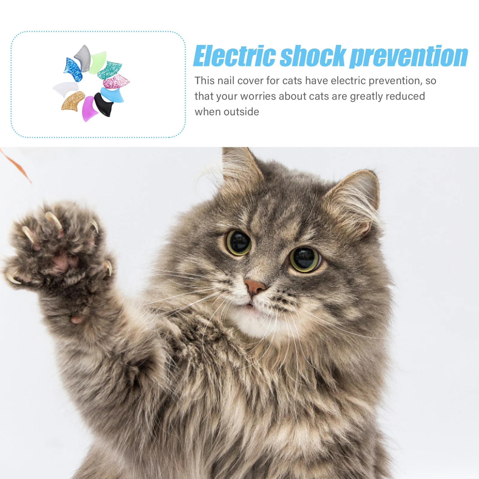 

10Sets Colorful Silicone Cat Nail Covers Anti-Scratch Flexible Pet Nail Caps Claw Protectors for Cats Dog Nails Caps