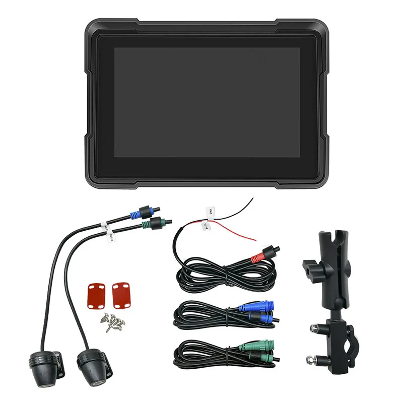 Motorcycle Carplay driving recorder 5 inch AHD front and rear dual camera recorder portable waterproof PND