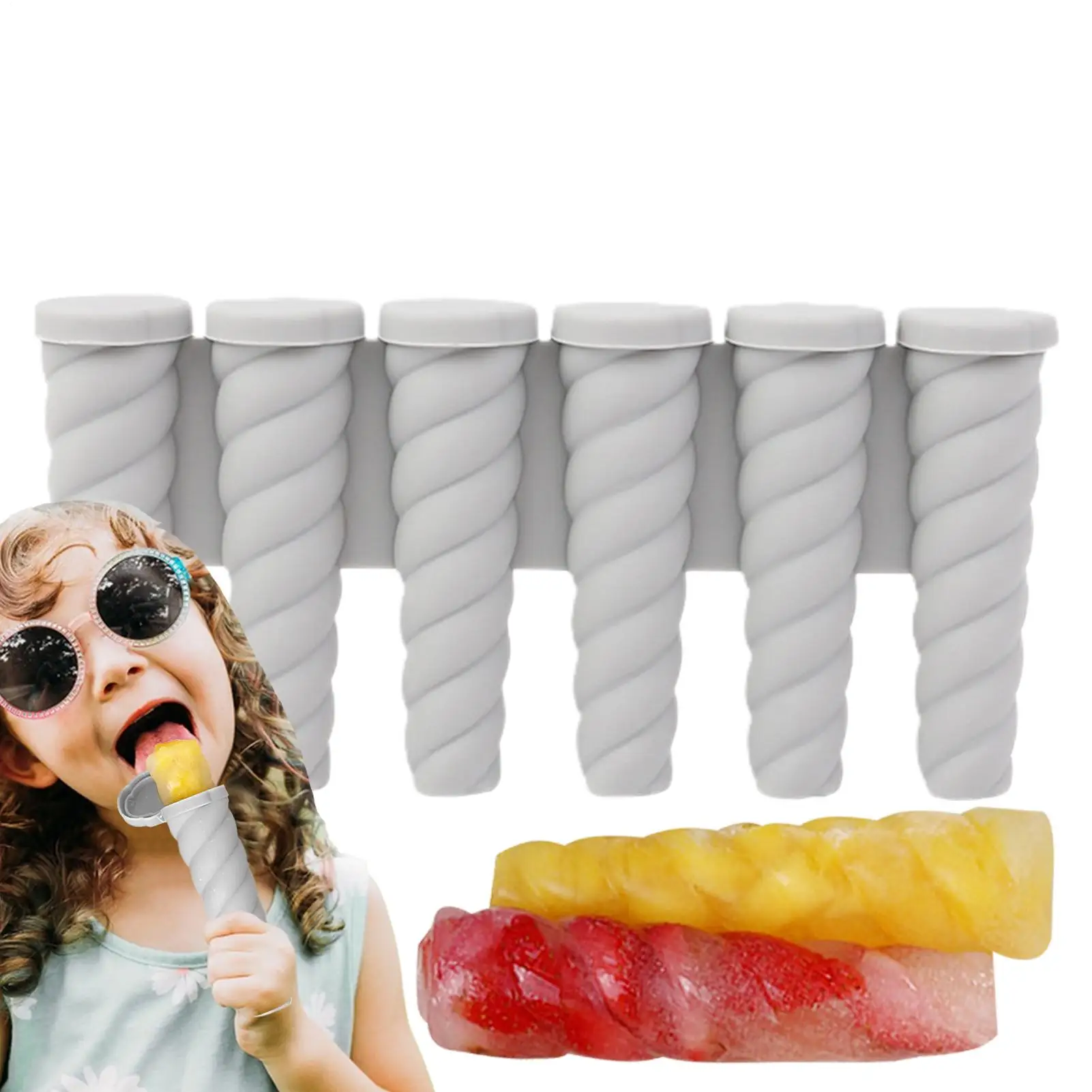 

Popsicles Molds Reusable Baby Ice Cream Molds Food-Grade Silicone Popcical Molds DIY Frozens Popsicles Maker Easy Release