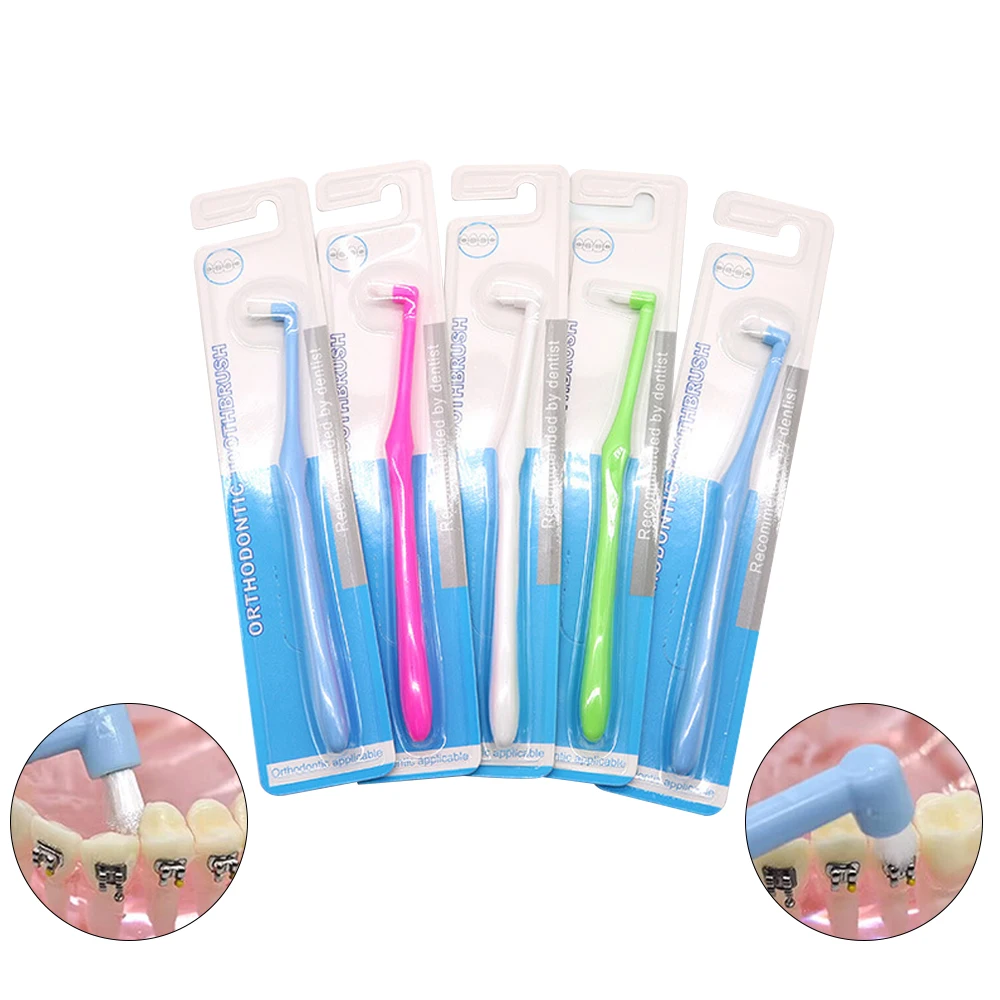 

50pcs Orthodontic Braces Cleaning Toothbrush Soft Interdental Decayed Tooth Brush Small Head Pointed Deep Clean Dental Oral