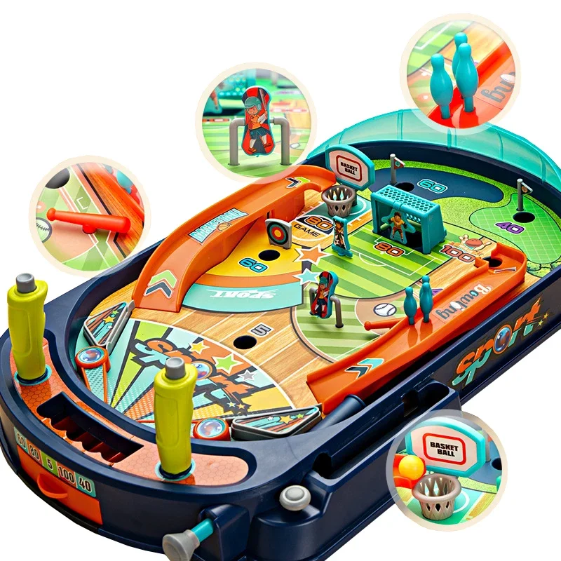 Fun Challenge Multi-Sport Pinball Game Football Battle Desktop Toy for Kids Interactive Score Tracking Parent-Child Play Gift