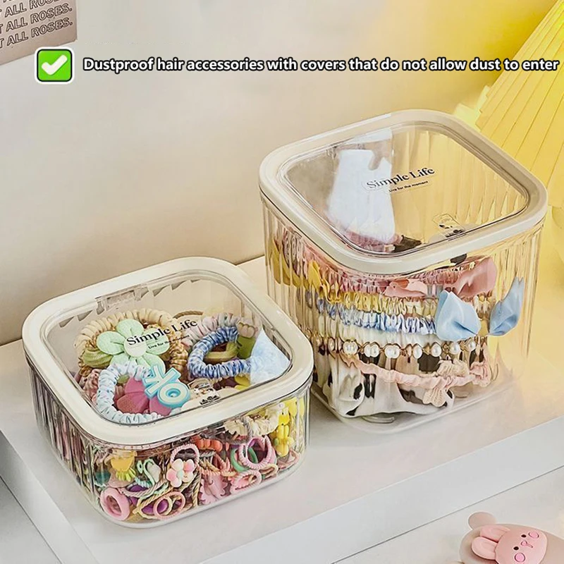 Hair Accessories Organizer Acrylic Storage Box Clear Hair Tie Organizer For Headband Laundry Pods Container Desktop Storage Box