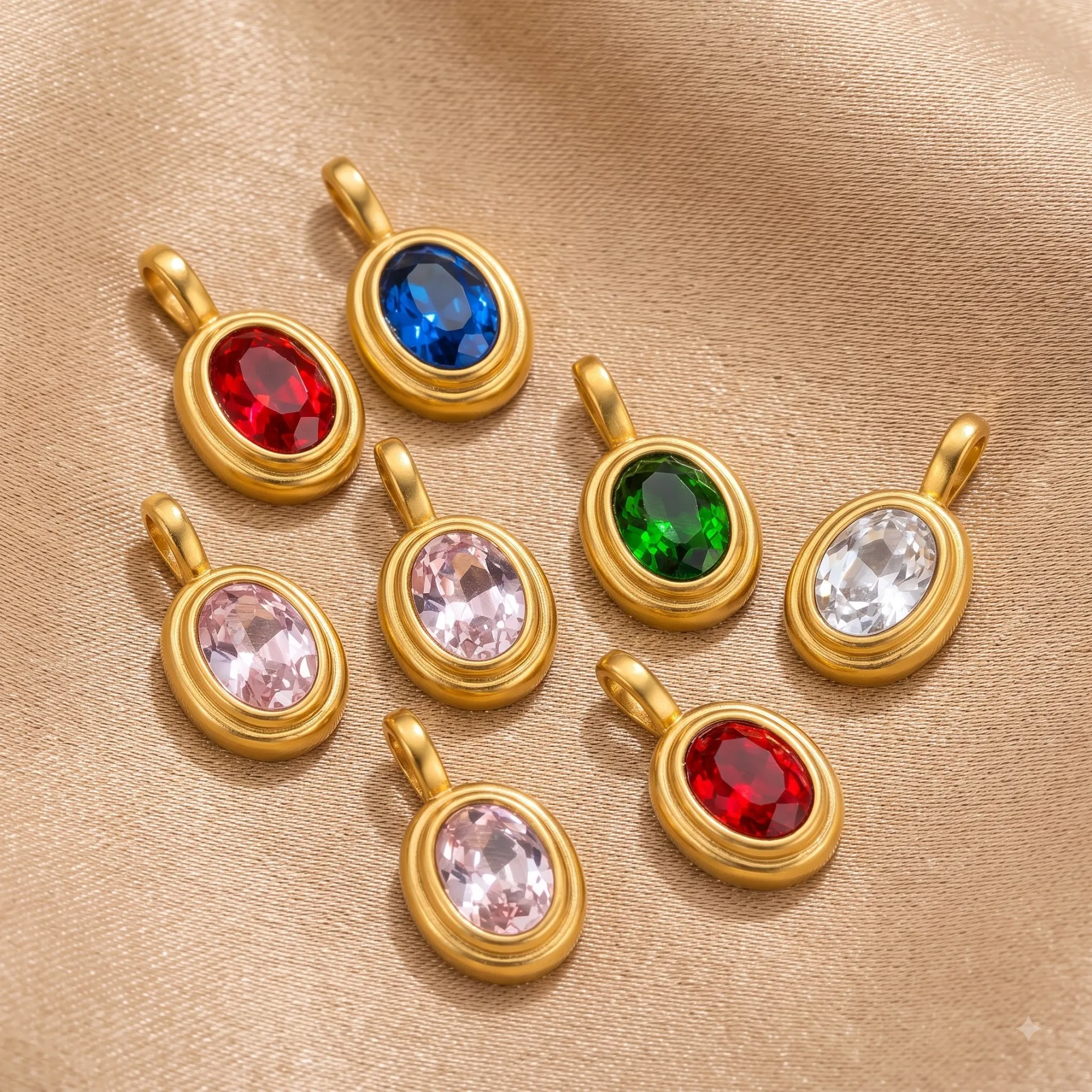 3 Stück/Set Edelstahl Goldfarben Kristall-Anhänger für DIY Halsketten, Armbänder, Schmuckherstellung, Zubehör, Bastelmaterialien – Detail 1