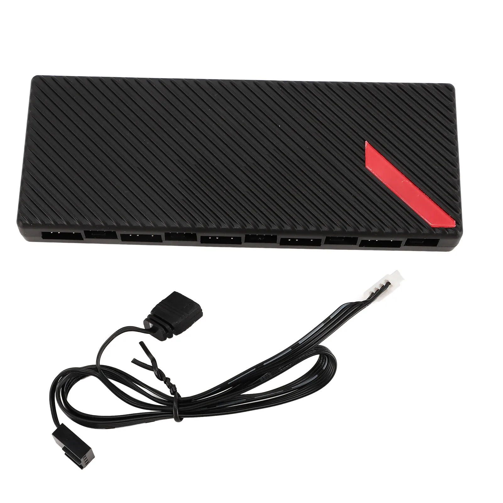 10 Port ARGB Fan Hub with Hidden Magnetic Base Serial ATA Power Port 5V 3Pin PWM ARGB Fan Hub for 10 Fans PC Case