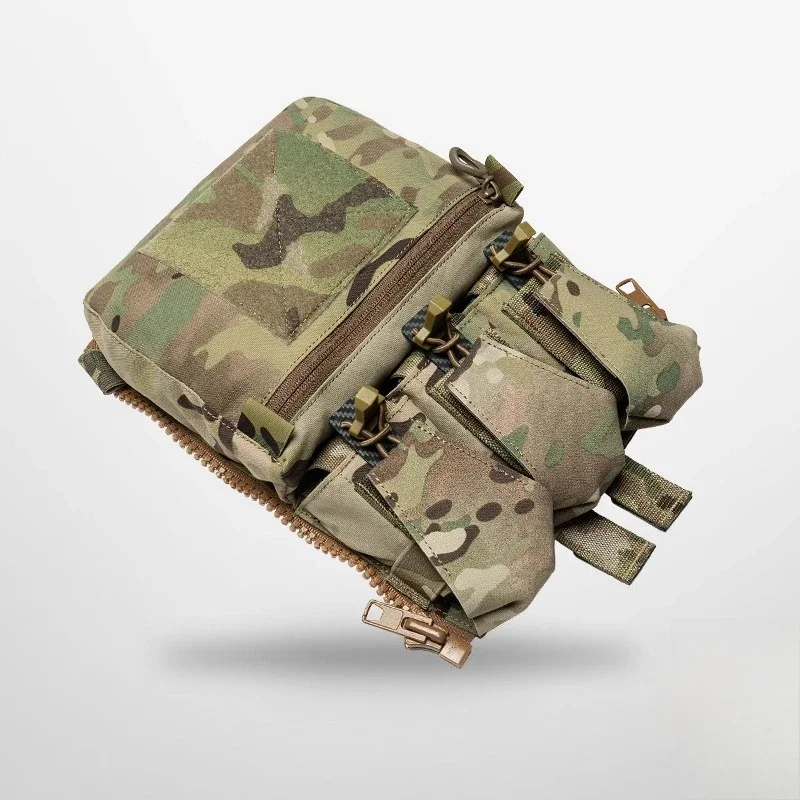 Ferro Style V5 Triple Tactical Utility Pouch Multi-purpose Support Backplate Vest With Flap Expansion Bag