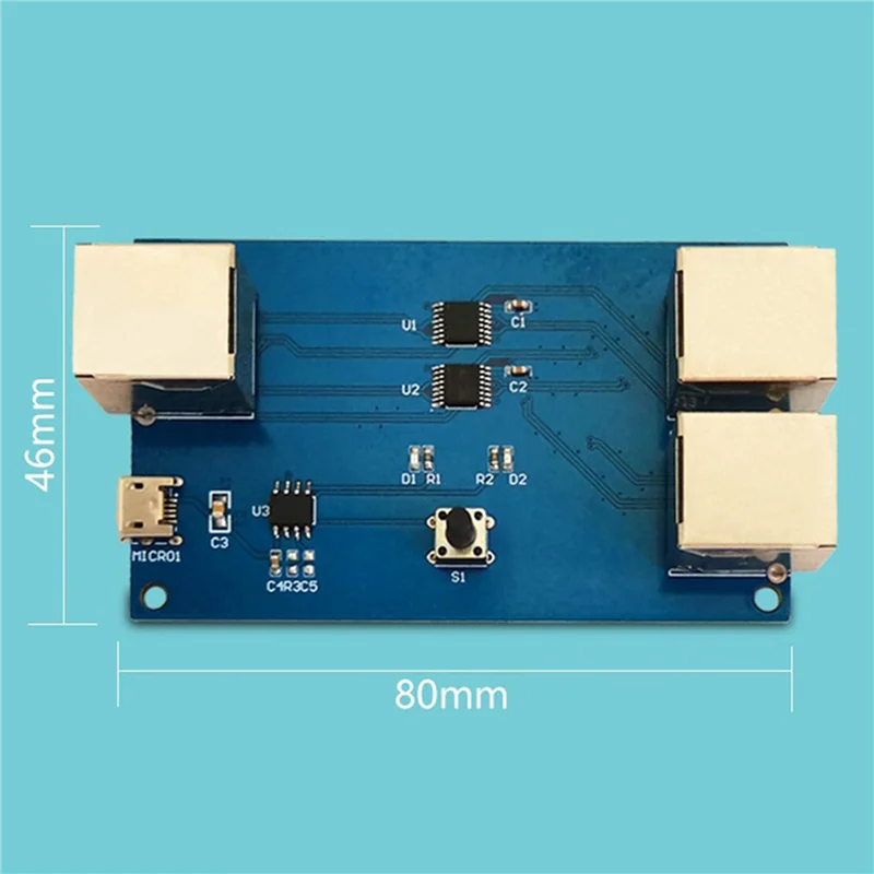 A55T 2X Gigabit Ethernet Port Switcher Internal/External Switcher Network Cable Broadband 2-In-1-Out Distributor Module