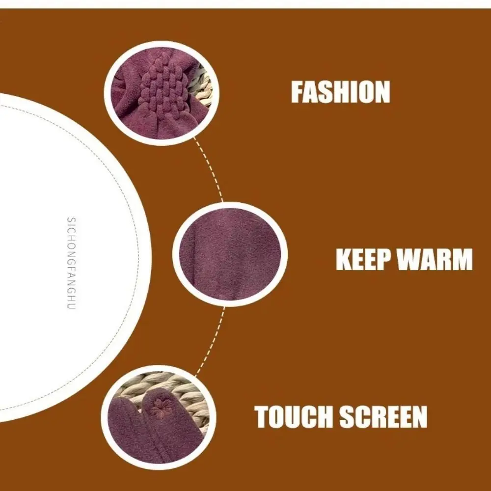 Outdoor Winter Touch Screen Gloves Soft Thicken Drive Cycling Gloves Windproof Keep Warm Five Finger Gloves Women Men