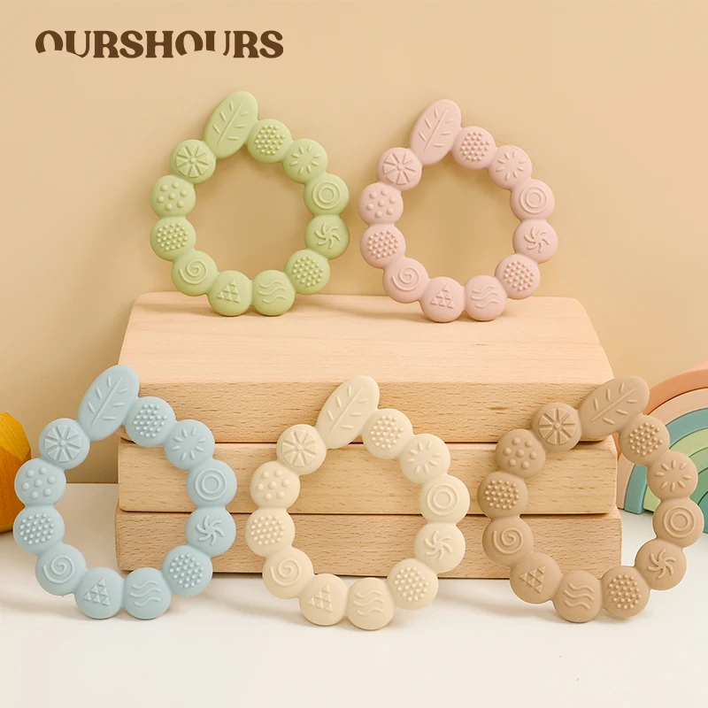 Jouets de dentition en Silicone pour bébé, sans BPA, cadeau pour nouveau-né, anneau en forme de feuille, jouet à mâcher pour garçon et fille, accessoires de soins pour bébé