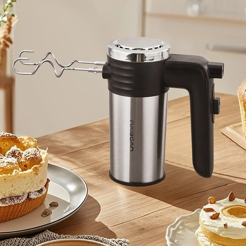Batedeira Elétrica 110V com Duplo Batedor de Varas, 5 Velocidades, para Massa, Creme, Geleia, Pudim e Milkshake - Mixer de Mão para Cozinha
