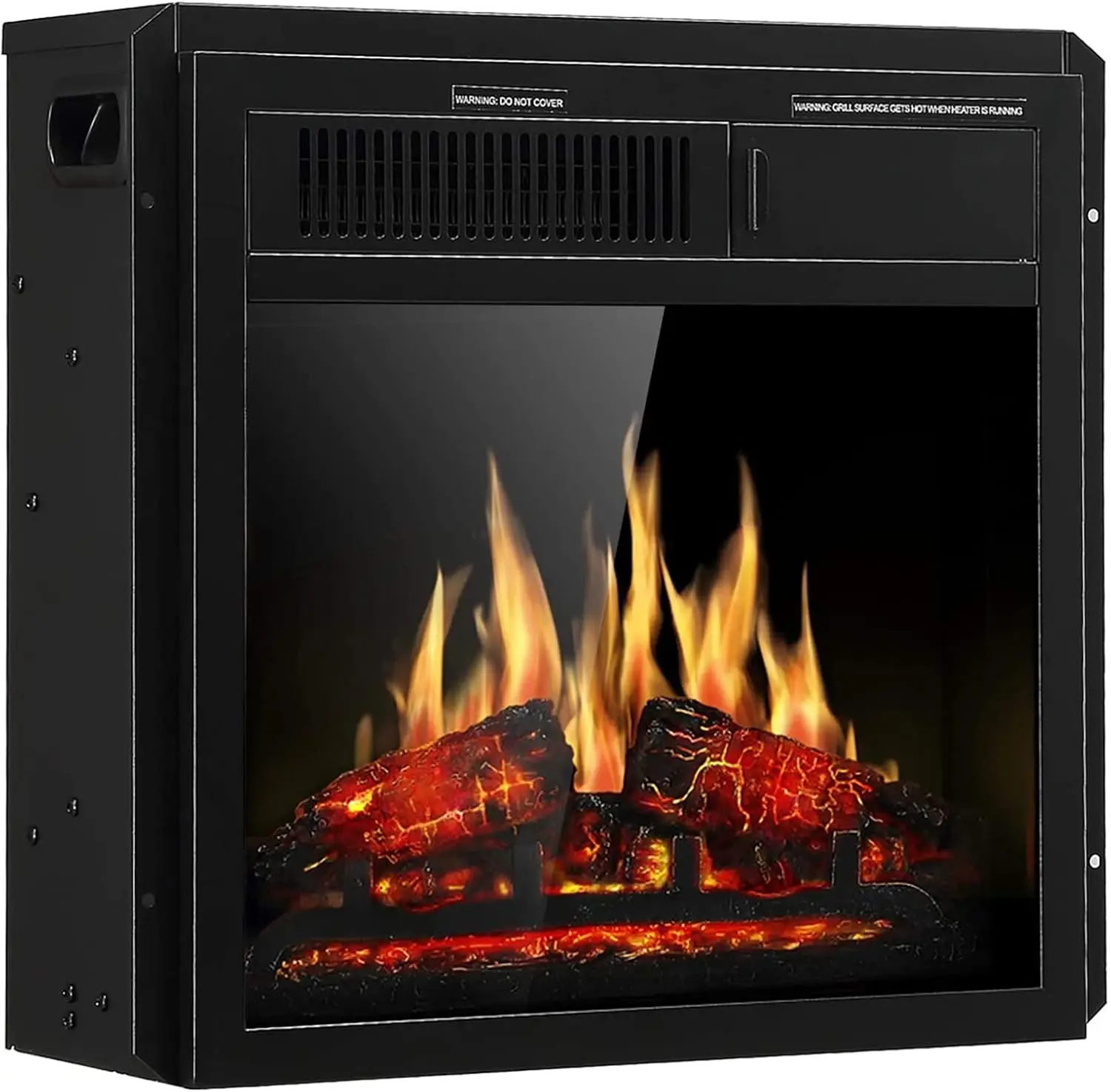 

Electric 20'' Fireplace Wooden Surround Firebox Free Standing, Adjustable Led Flame, Remote Control 750-1500W(20''X18'')
