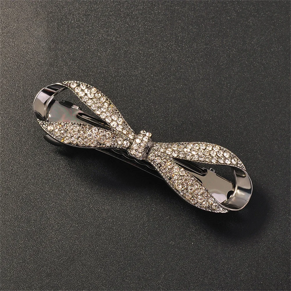 Crystal Pearl Bow Hair Clips For Women Hair Accessories Rhinestone Hairpins Elegant Bows Hairgirps Barrette For Wedding