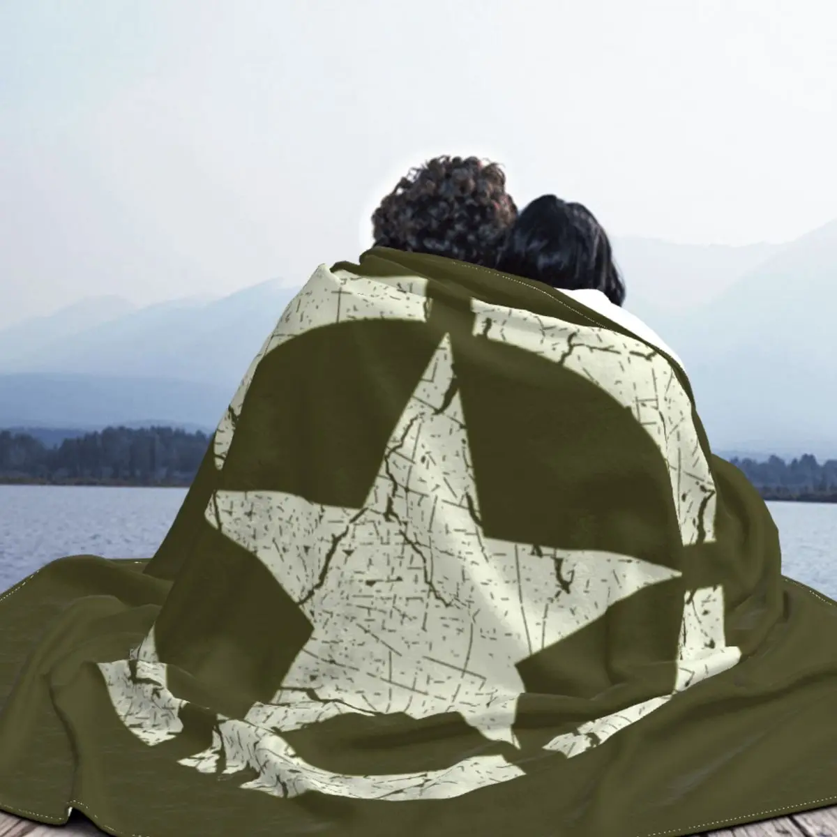 Vintage US Army Star Emblem Camouflage Blanket Flannel Decoration Camo Multifunction Lightweight Thin Throw Blankets