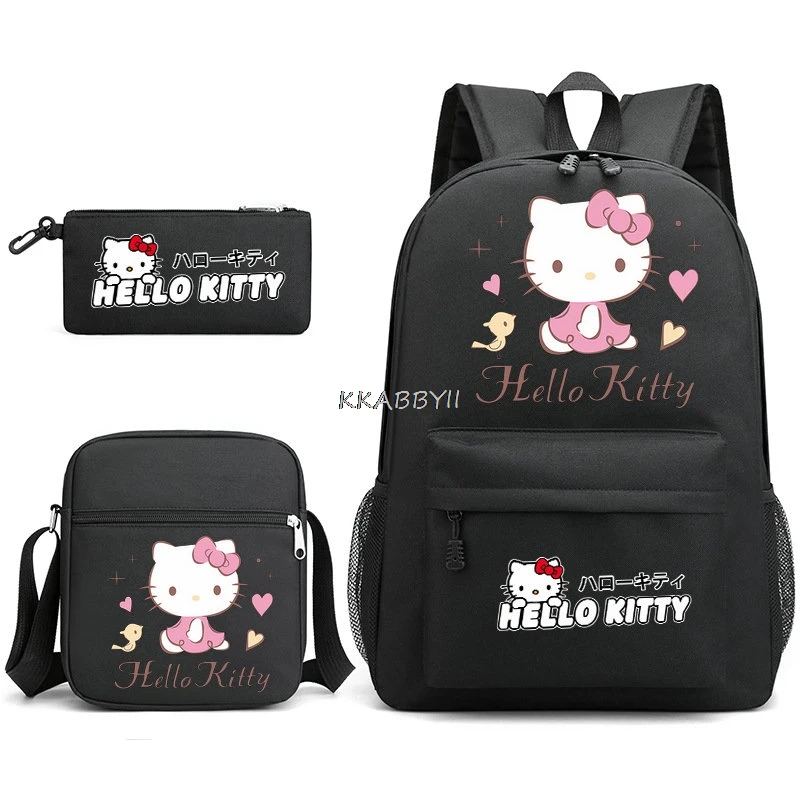 Hello Kitty Mochilas Bookbag KT Cat Bagpack borse da scuola per ragazze ragazzi zaino per bambini 3 pezzi zaino