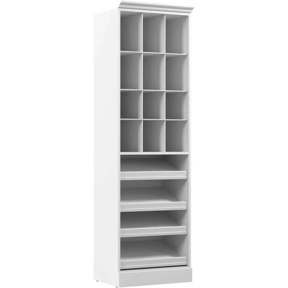 Versatile Shoe Closet Organizer, 25-inch White Wardrobe for Bedroom, Mudroom, Entryway, or Kitchen Pantry,Shoe Cabinets