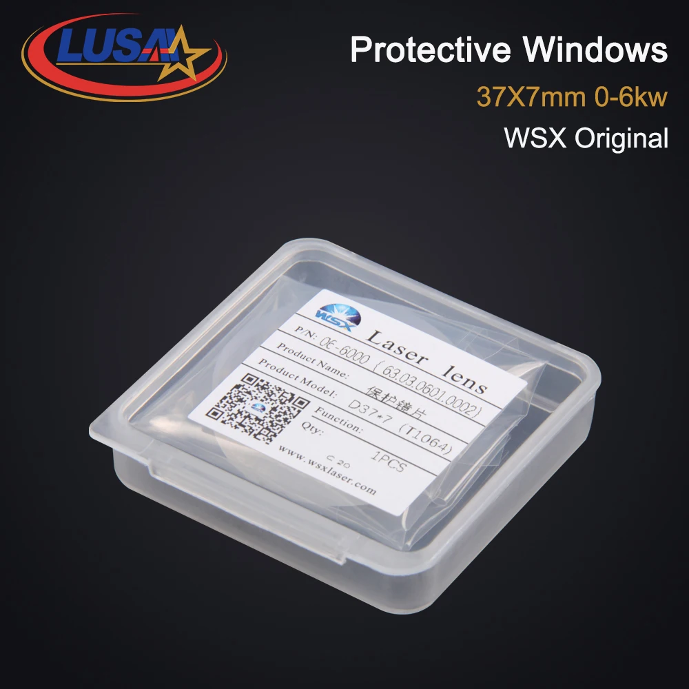 LUSAI WSX Original Laser Protection Lens D37x7mm 6kW For NC60 NC63A NC63E NC63C NC68 Fiber Laser Head Protective Windows