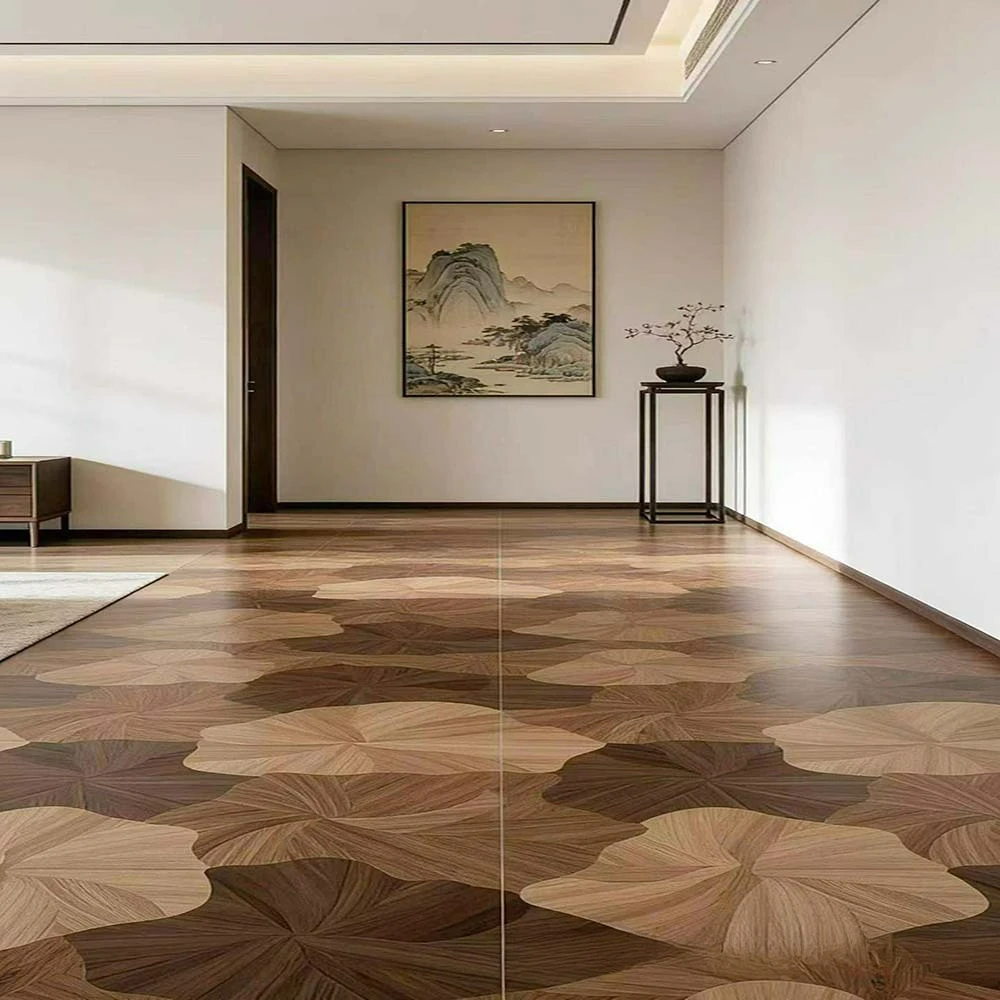 Guangdong Foshan Lotus Leaf Wood Grain Brick 600x1200 Tile Guest Dining Room Bedroom Parquet Art Wood Grain Floor Ceramic