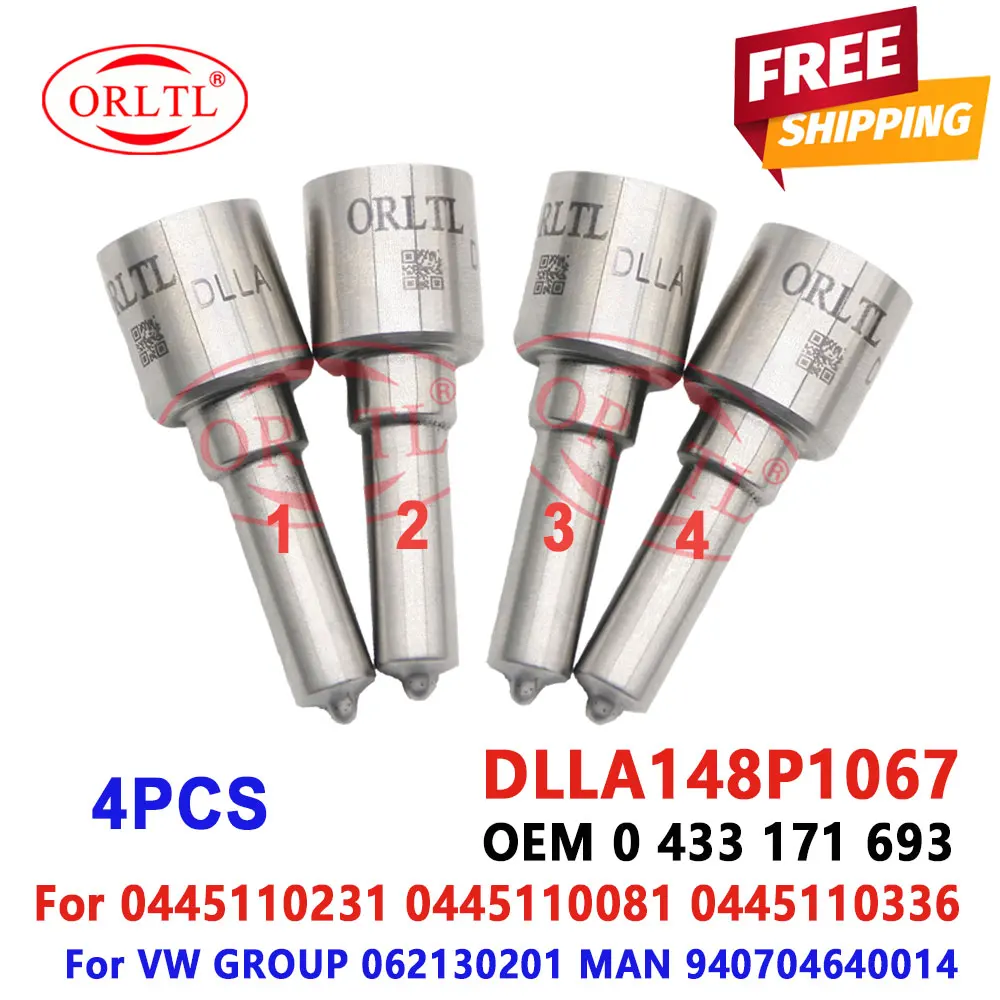 DLLA148P1067 Inyector Nozzle 0433 171 693 Diesel Spray DLLA 148 P 1067 DLLA 148P1067 For Injector 0445110081 0 445 110 336 4 PCS