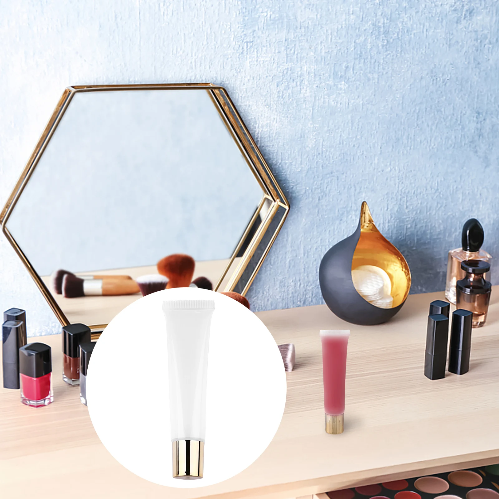 

50pcs 15ml Clear Lipstick Tubes Empty Gloss Containers Pink Straight Cap Soft DIY Balms Hose Travel Storage