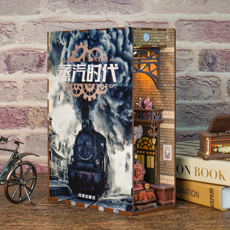 Tang Dynasty Night Feast Bookend | 3D DIY Moving Lantern with Figures | Motion-Sensing Light,Creative Gift for Book Lovers