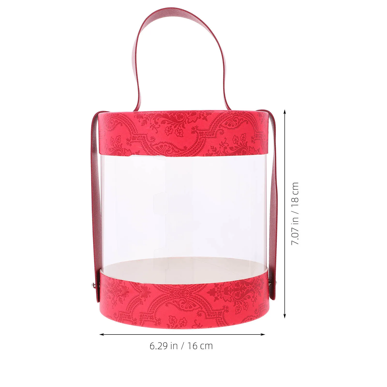

Clear Gift Packaging Box Retro Print Tote Style Transparent Storage Box Ideal for Wedding Candy Floral Arrangements