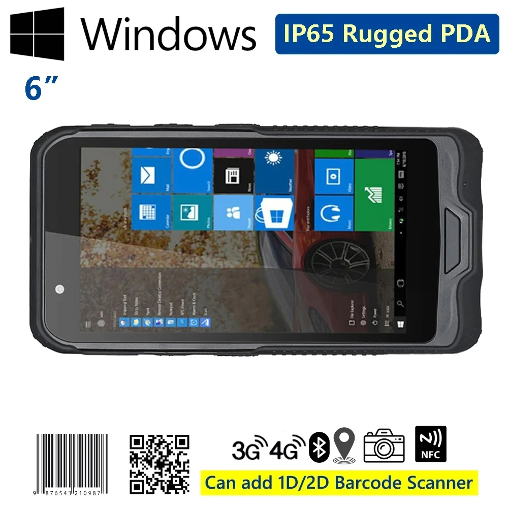 5.98inch  Handheld Rugged PDA for Windows 10 Data Collector With Barcode Scanner NFC