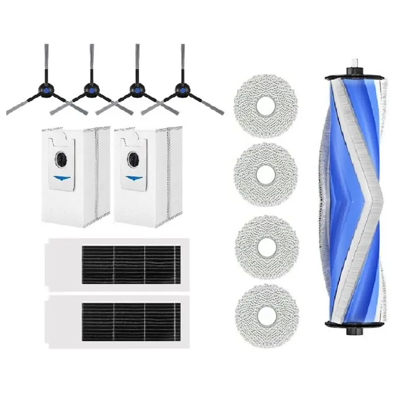 

ABBY-For Ecovacs Deebot X2S Machine Vacuum Cleaner Side Brush Rag Filter Clip Carbon Dust Bag Roller Brush
