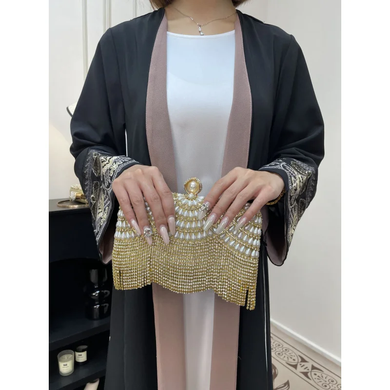Women's Muslim ClothingAbayaLong Dress Embroidered Jacket Dress Robe