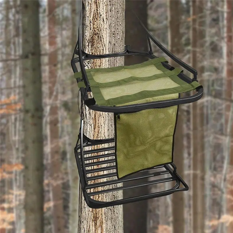 AEB0-Universal Tree Stand Seat Replacement With Pocket,Lightweight Replacement Treestand Seat With Adjustable Strap Hunting