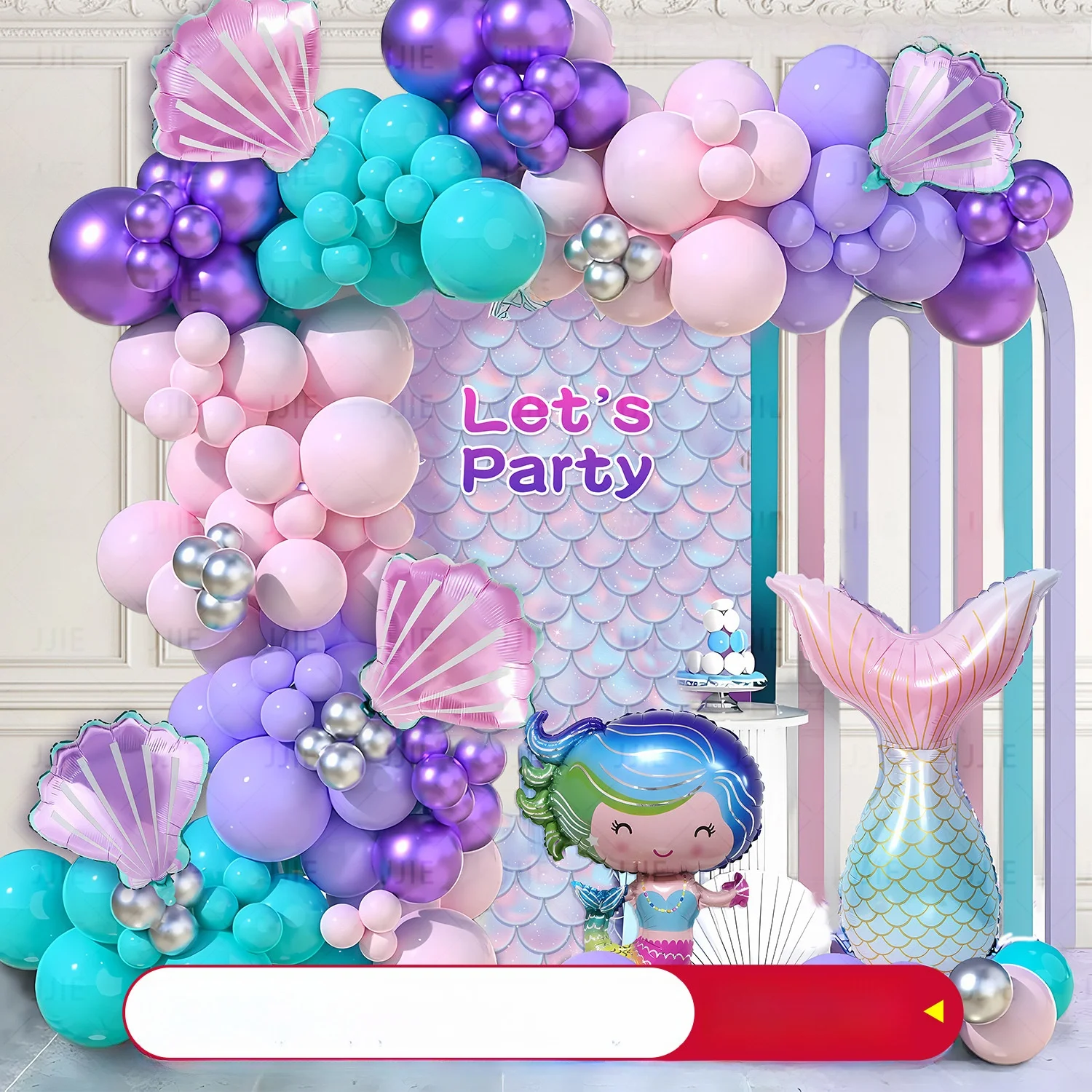 Mermaid Tail Balloon Set Ocean Theme Party Decoration Children's Mermaid Air-filled Ornament Easy-to-Inflate Cute Festive Acc...