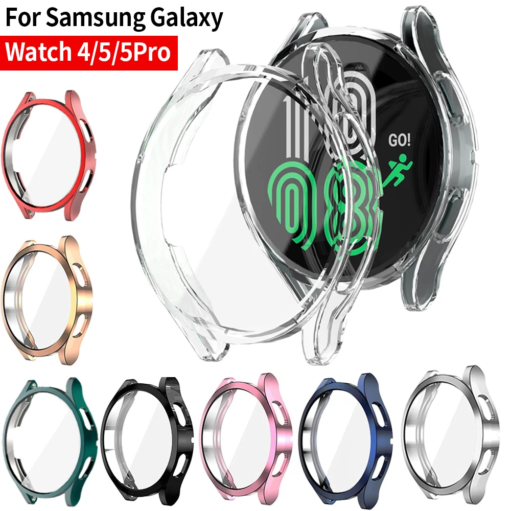 Watch Case for Samsung Galaxy Watch 4/5/6 40mm 44mm Screen Protector TPU All-Around Bumper Protective Cover for Watch 6 40mm44mm