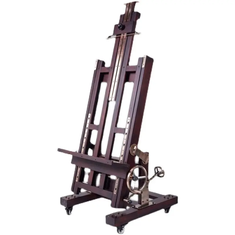 

Solid wood beech hand crank big Mac oil painting stand wooden display stand