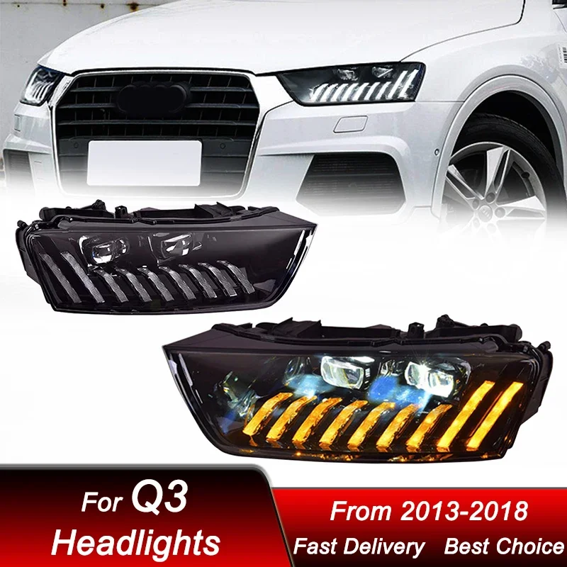 

Pop Car Led Headlights For Audi Q3 2013-2018 New Style Full LED Assembly Upgrade High Configure Projector Lens Accessories Kit