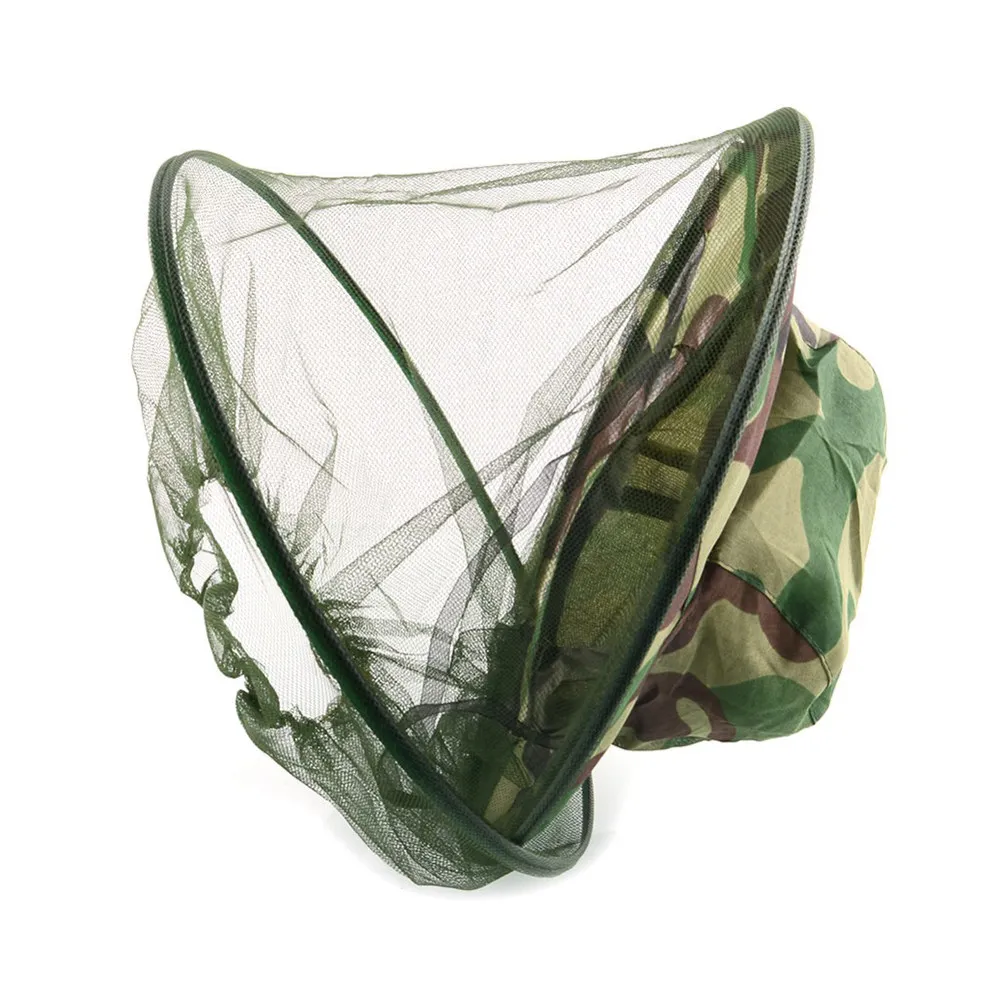 Beekeeping Hat Ultra Fine Mesh Face Veil Elastic Camo Sun Cap for Fishing Hunting Hiking Walking