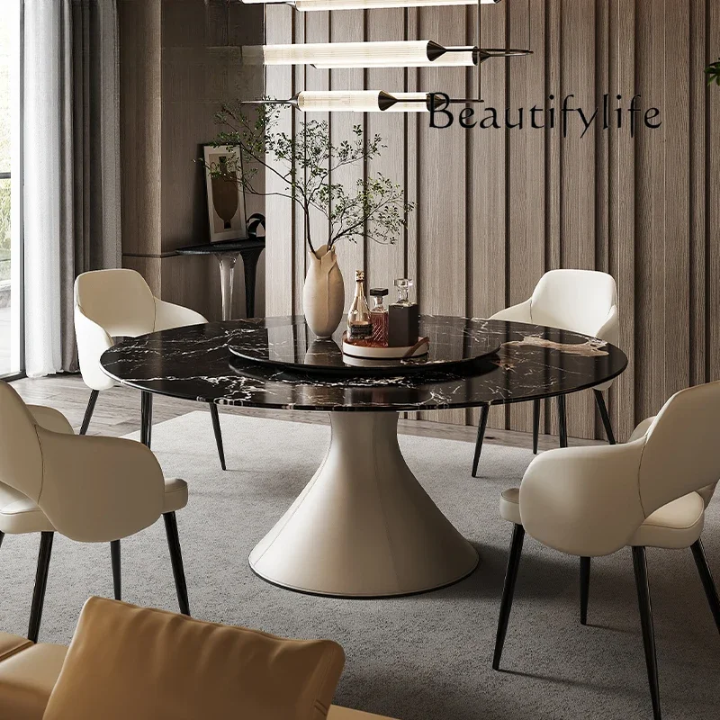 

A Italian Light Luxury Round Dining Table/imported Natural Luxury Stone/villa High-end Modern Marble Round Table