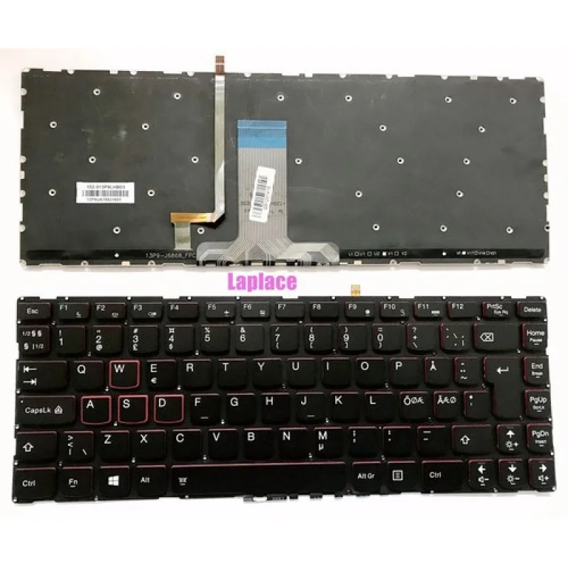 

Клавиатура Y + скандинавская с подсветкой для Lenovo IdeaPad Y40 Y40-70 Y40-80 SN20H03193