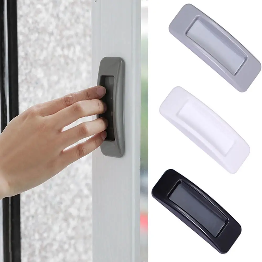 มือจับประตูพลาสติกแบบติดเอง 1 คู่ สำหรับตู้เสื้อผ้า เฟอร์นิเจอร์ และลิ้นชัก