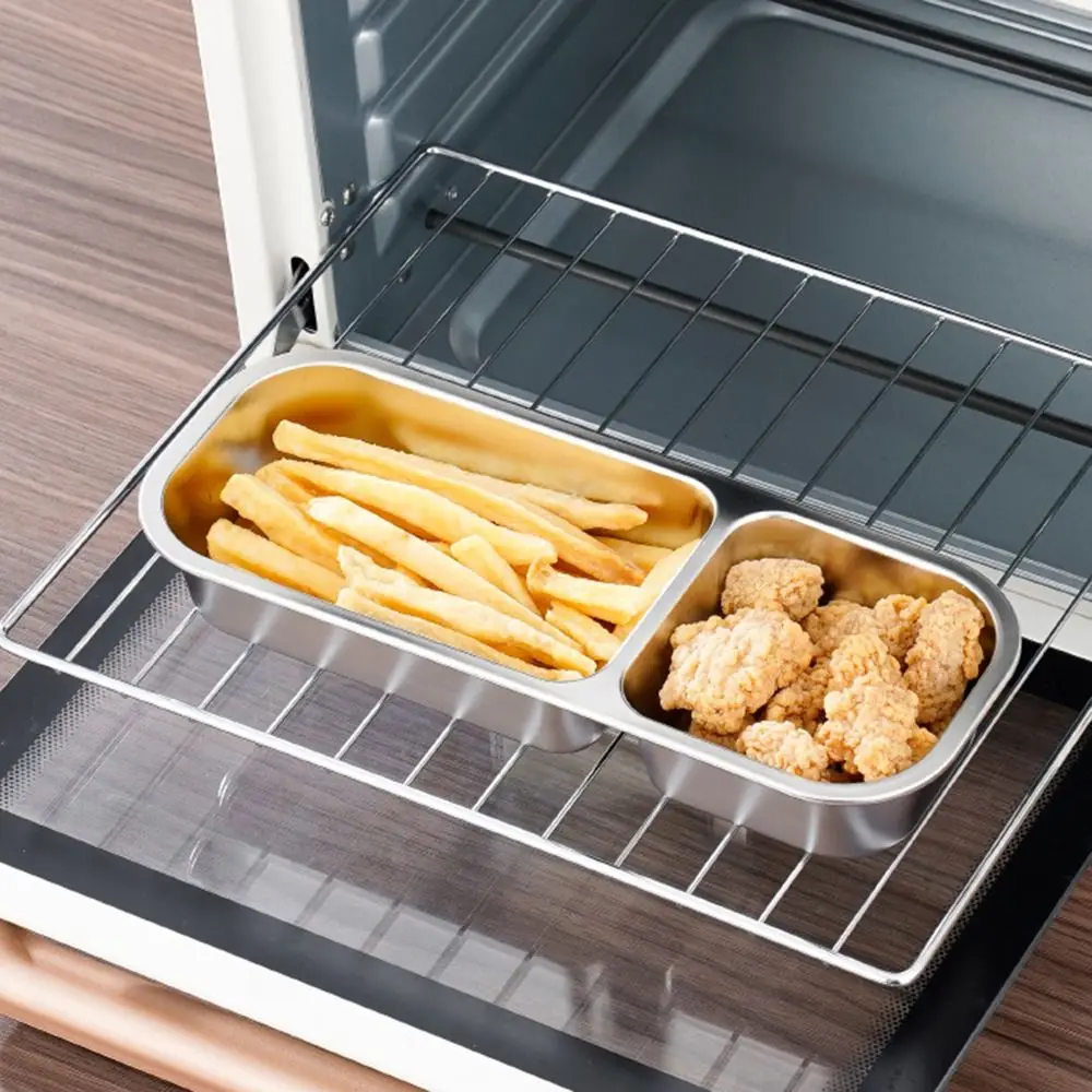 

2/3 Grids Stainless Steel Lunch Box Fresh-keeping Leak-proof Seasoning Tray Microwave Safe Portable Food Storage Container