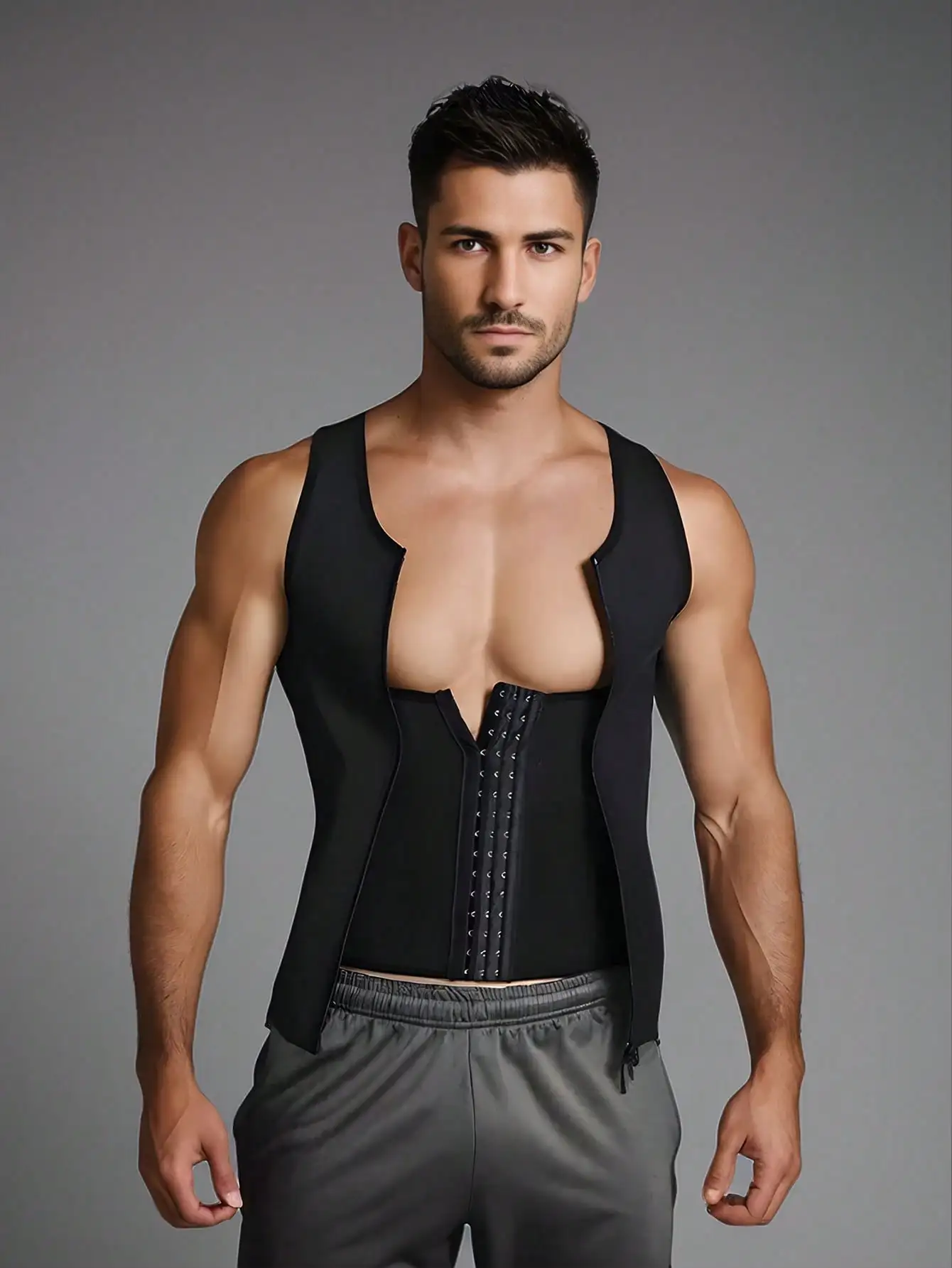 بدلة ساونا للرجال، توب تنحيف البطن بدون أكمام، سترة رياضية، ملابس داخلية عبر الحدود، ملابس ضيقة من النيوبرين، شا التخسيس