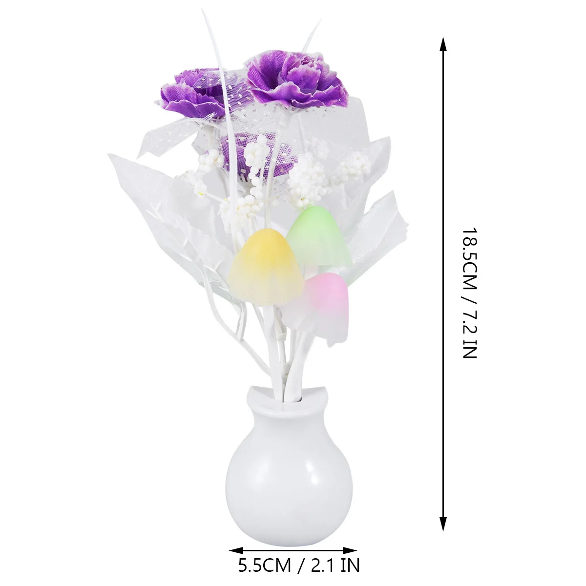Tulip Flower Led Night Light Plug-In Sensor 7-Color Saving Eye Protection Wall Mounted Small Night Lamp For