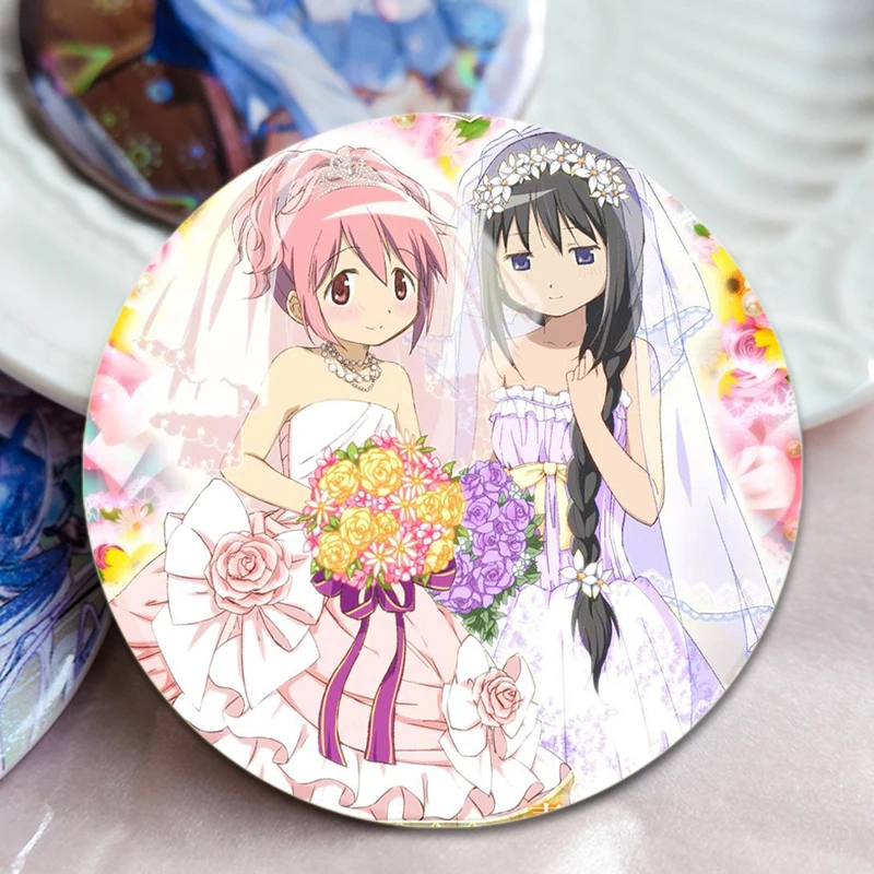 Anime Character Badge about Kaname Madoka Akemi Homura Miki Sayaka Tomoe Mami,cartoon Cute Enamel Pins for Backpack Gift Jewelry