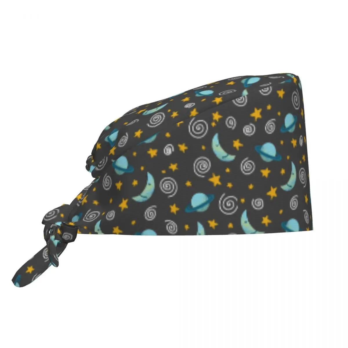 Custom Moon And Stars Space Aliens Pattern Scrubs Cap Surgical Hats Men Women Operating Room Cap Nursing Cap Lab Works Hat