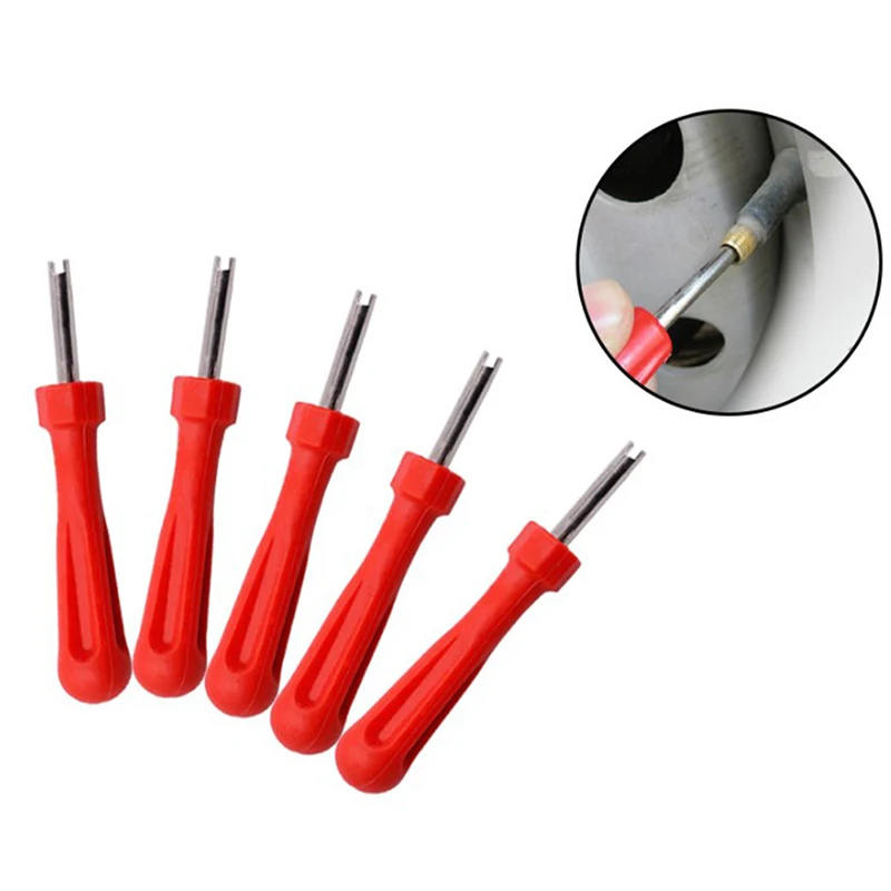 

Tire Valve Core Removal Tools Wrench Plastic Handle Iron Plated Wrench Core Repair Hand Tool for Car Bike Bicycle Motorcycle