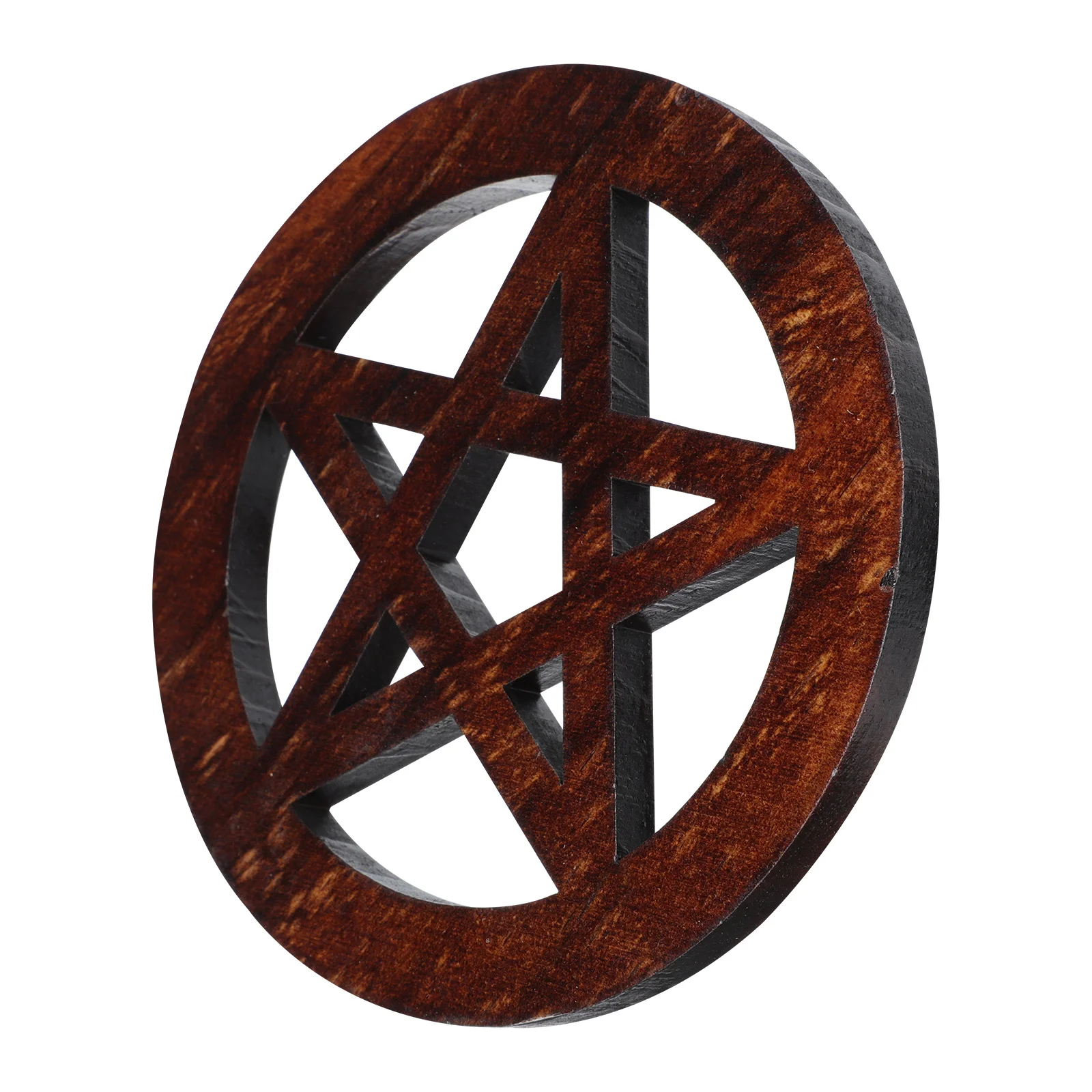 

Wooden Pentagram Altar Tile Handcrafted Natural Wood Decoration for Living Room Meditation Space Religious Rites