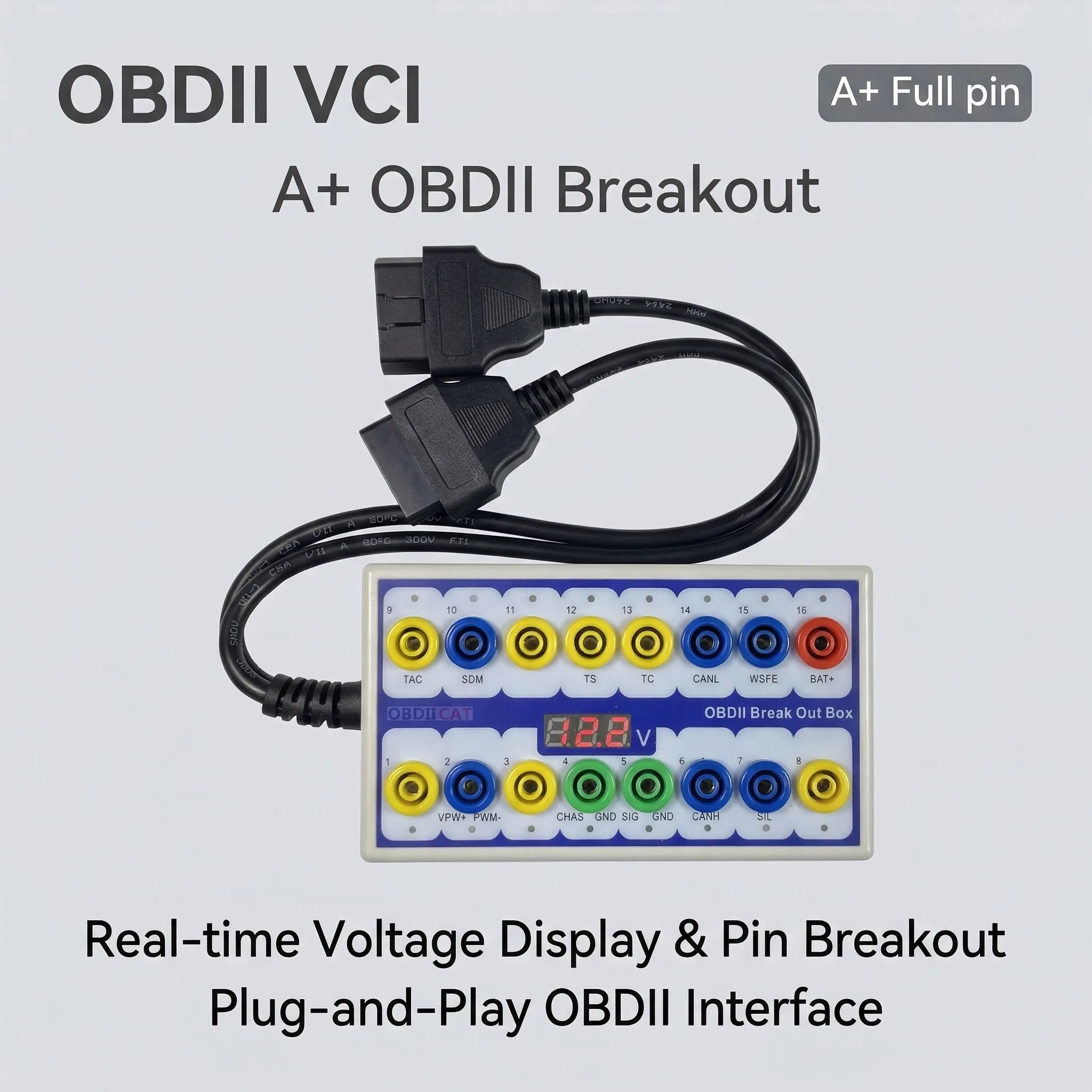 A+ Quality Car OBD 2 Break Out Box Car Protocol Detector Auto Can Test Box OBD2 Breakout Box Automotive Connector Car-detector