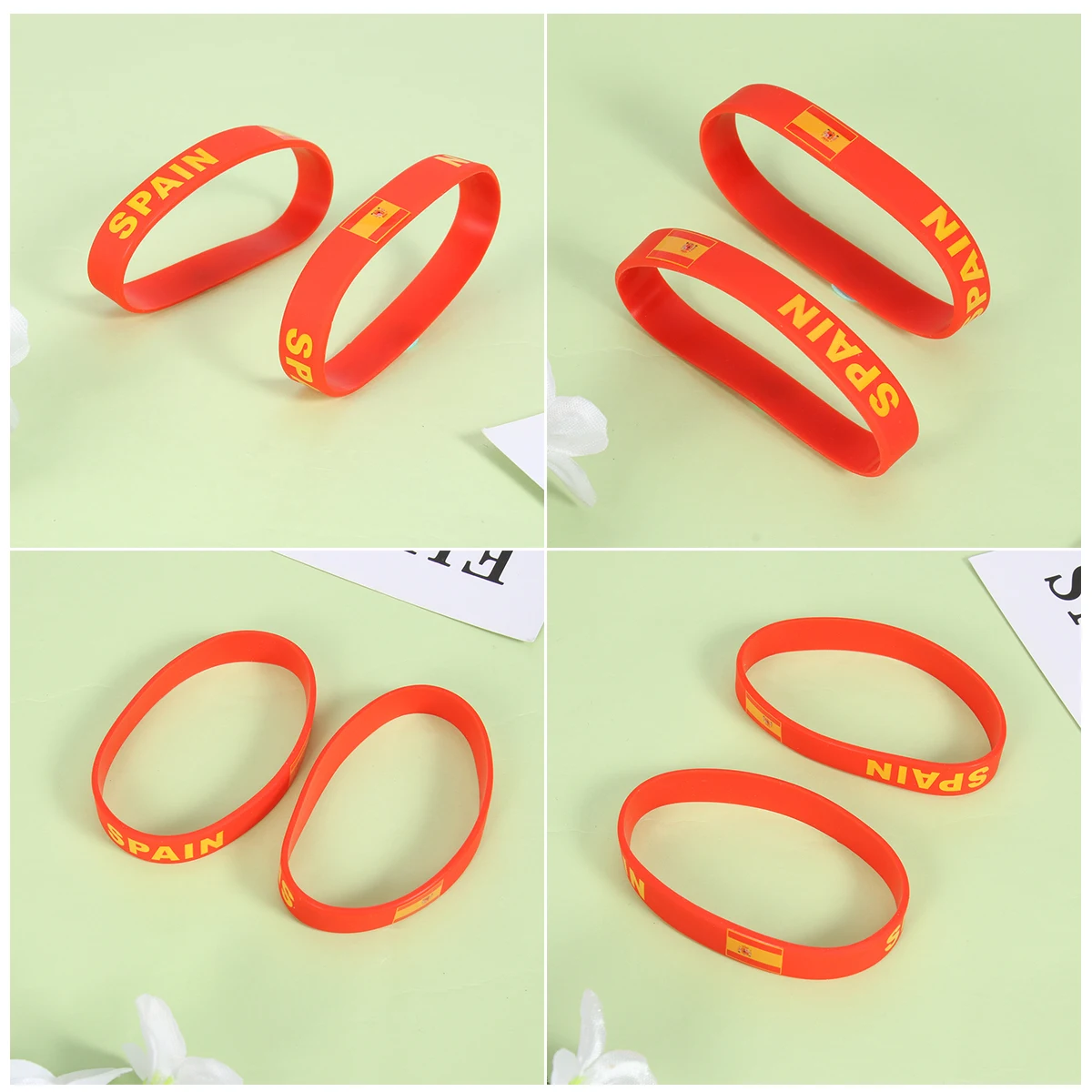 

5pcs Silicone Wristband Sports Country Flag Team Australia Soft Durable One Size Fits Most cheering Bracelet Decorative