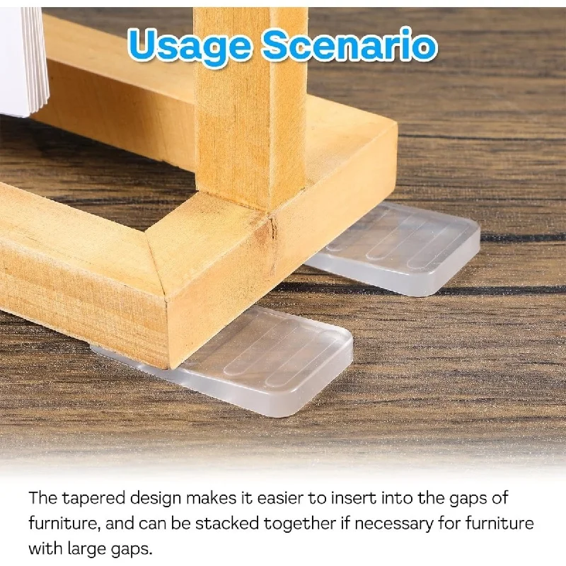 8pcs Transparent Plastic Wedge Shims Adjustable Furniture Levelers Cuttable Hard Table Pads for Uneven Surfaces Doors, Floors image 5