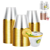 Disposable Cup Plastic Champagne Flutes Gold Silver Clear Plastic Bubble Tea Cup Perfect for Weddings Party Christmas Supplies